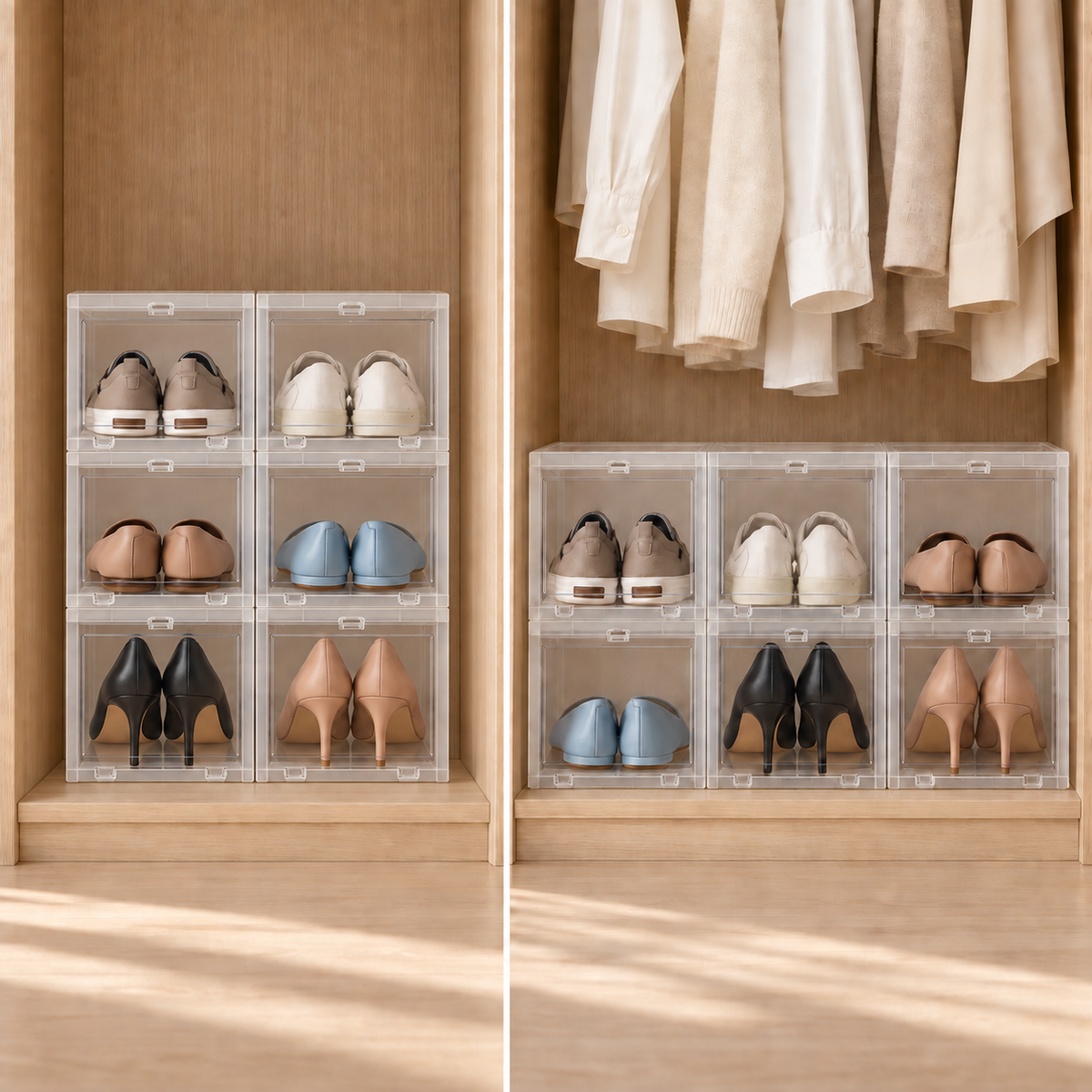 6 X-Large Drop-Front Shoe Box Translucent