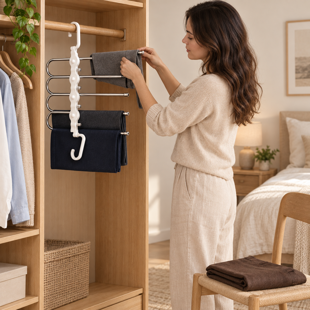 Space-Saver 5-in-1 Hanger | Multi-Layer Foldable Hanger