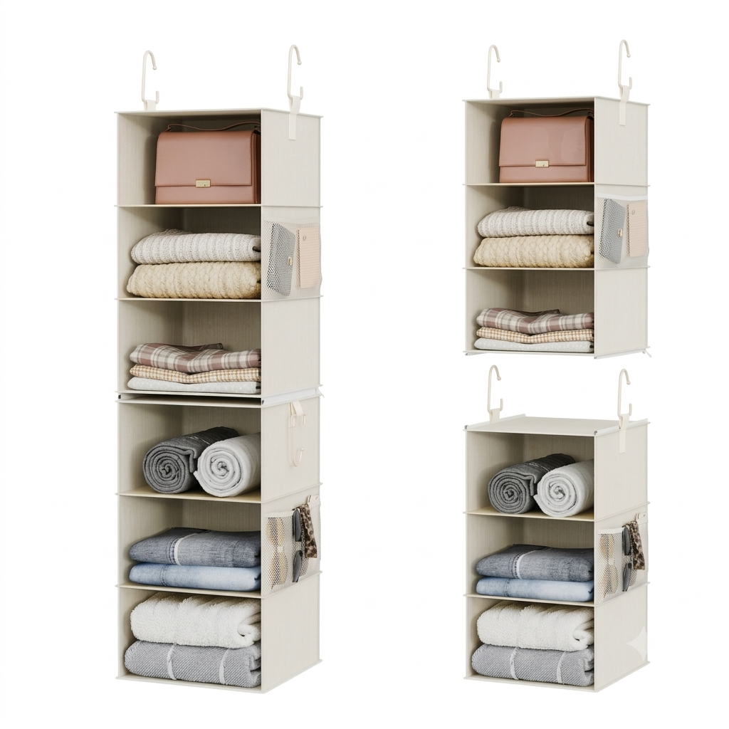 6-Shelf Closet Organizer, Splits into Two 3-Shelf Units