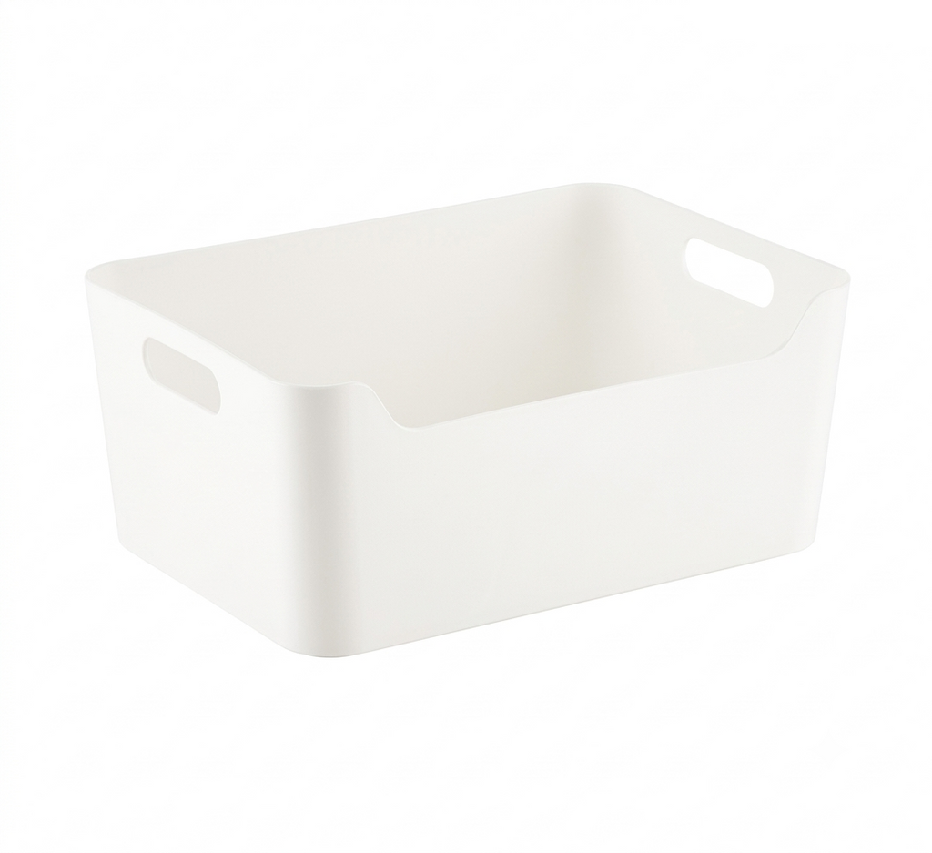 Case of 12 Medium Plastic Bins White