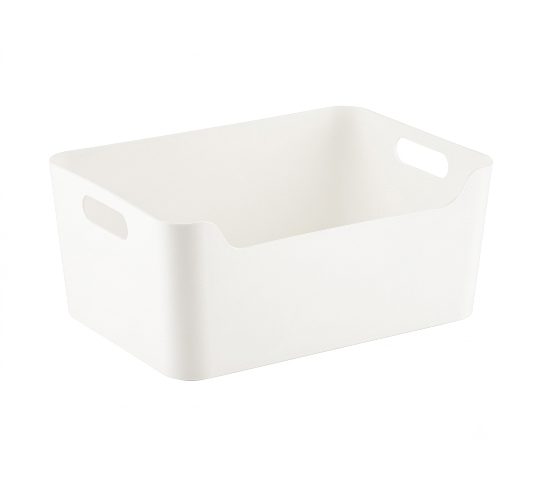 Case of 12 Medium Plastic Bins White